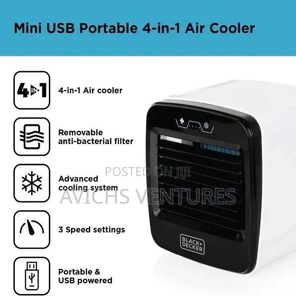 Portable Usb Mini Air Cooler, Humidifier, Air Purifier and Cooling Fan