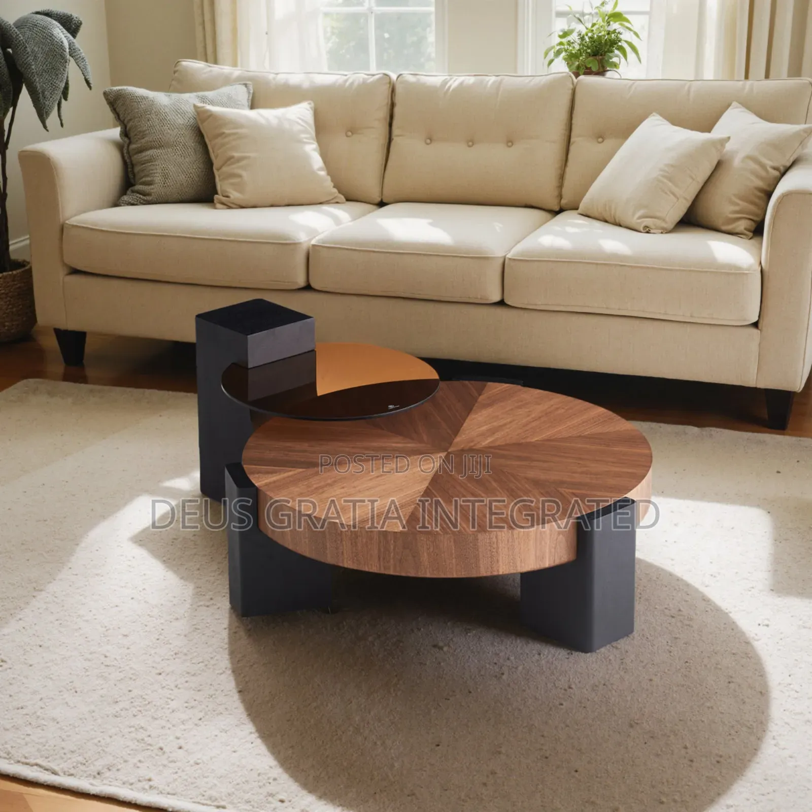 Modern Wooden Centre Table And 1 Side Stool