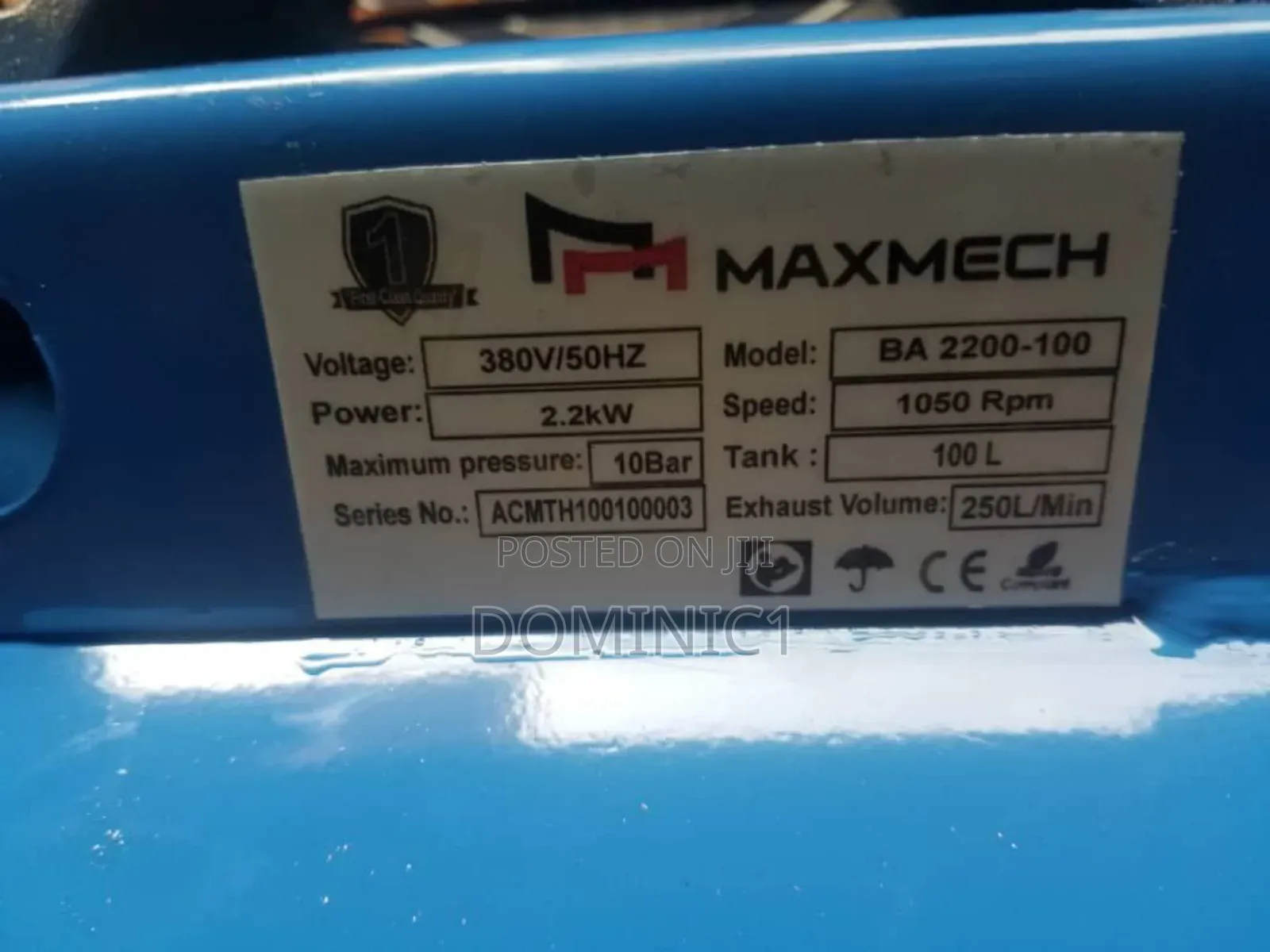 Maxmech Ba 2200-100 Air Compressor.