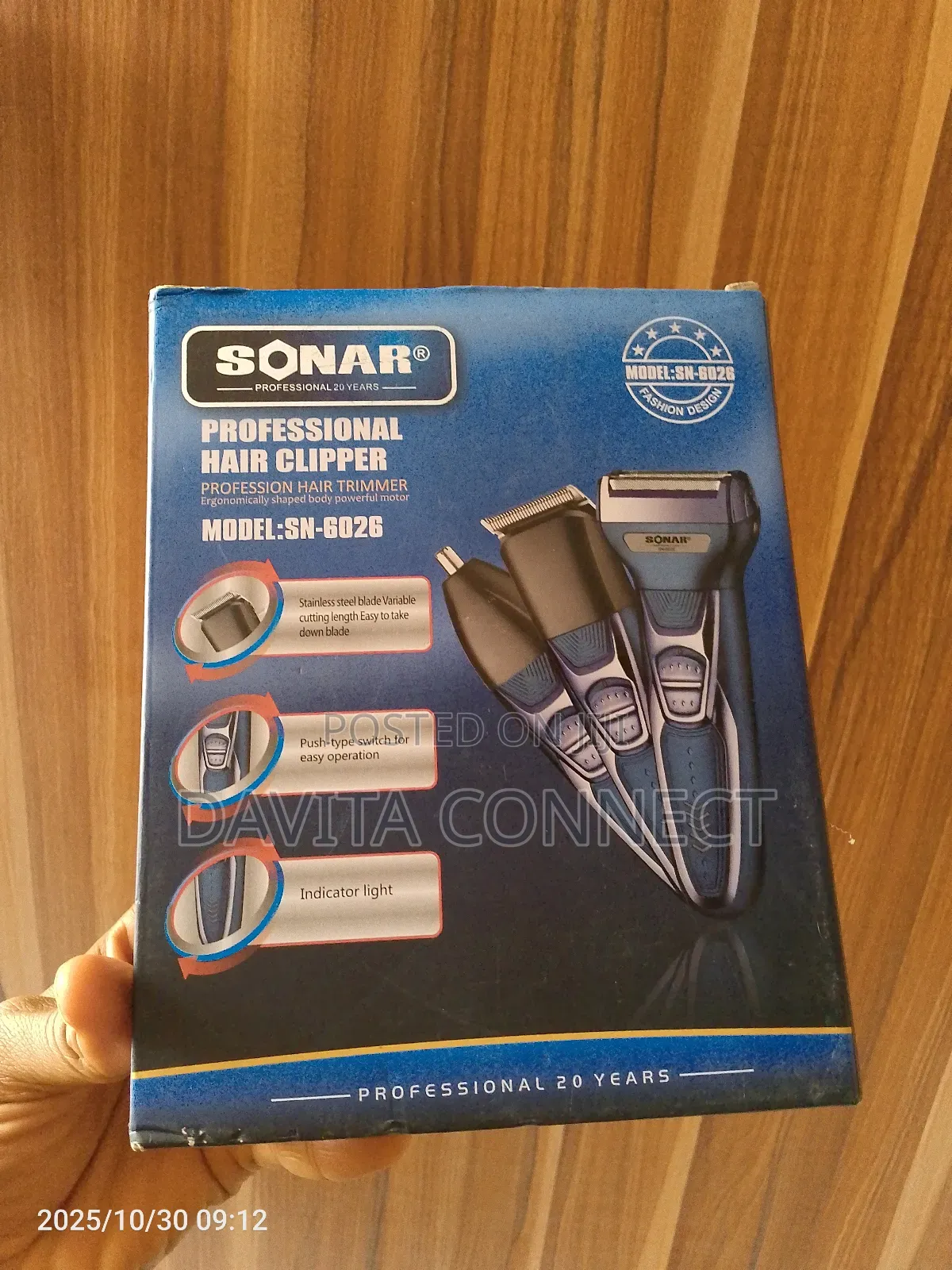 Sonar Sn-6026 Professional Rechargeable Hair Clipper