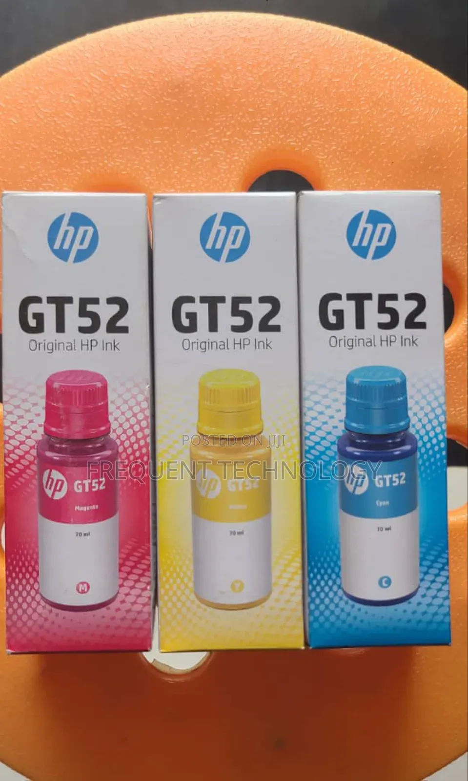 Hp Gt52 Original Ink Bottles in Magenta, Yellow and Cyan