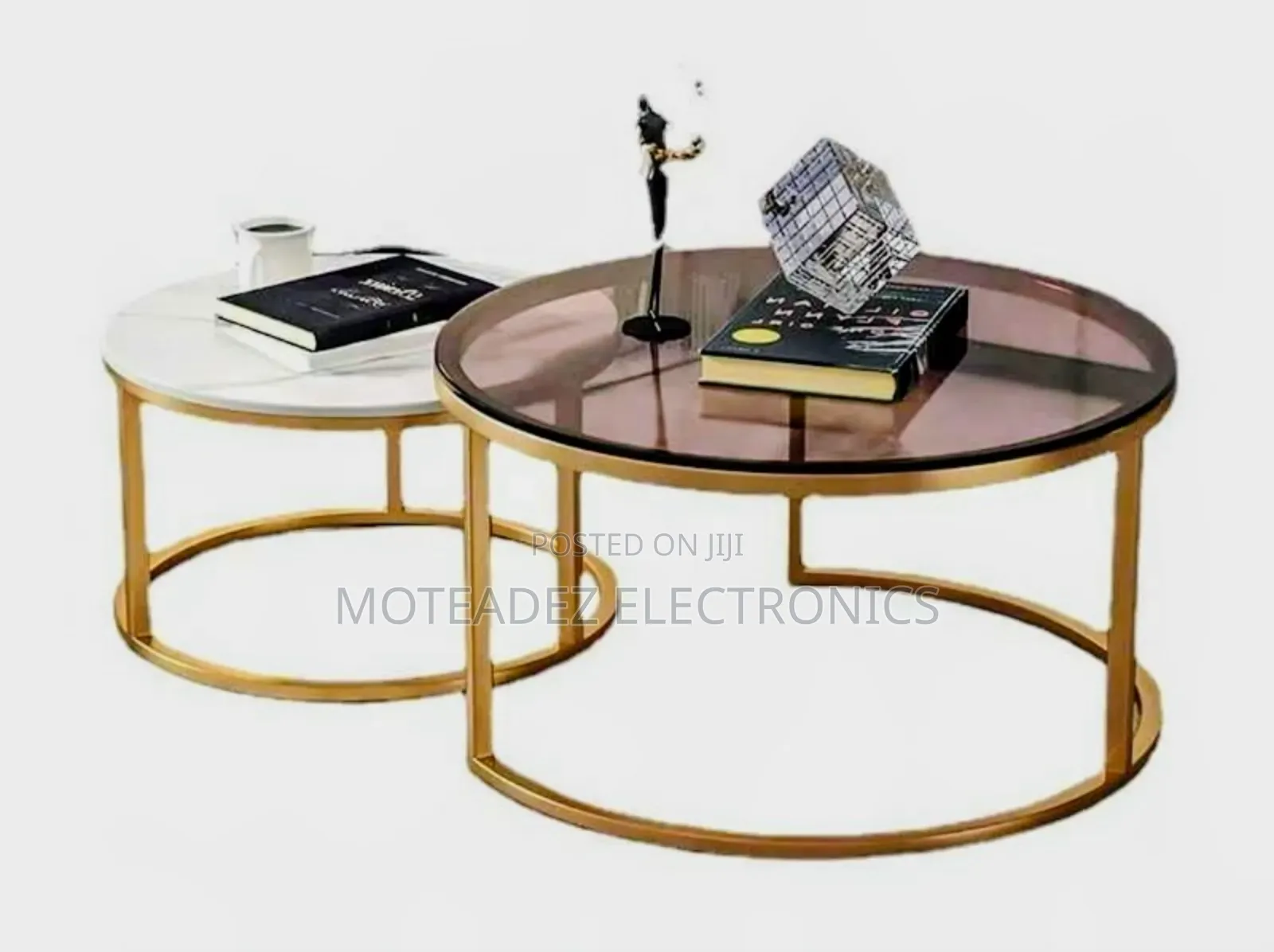 2 In 1 Modern Luxury Marble/Tempered Glass Round Nordic Center Tables