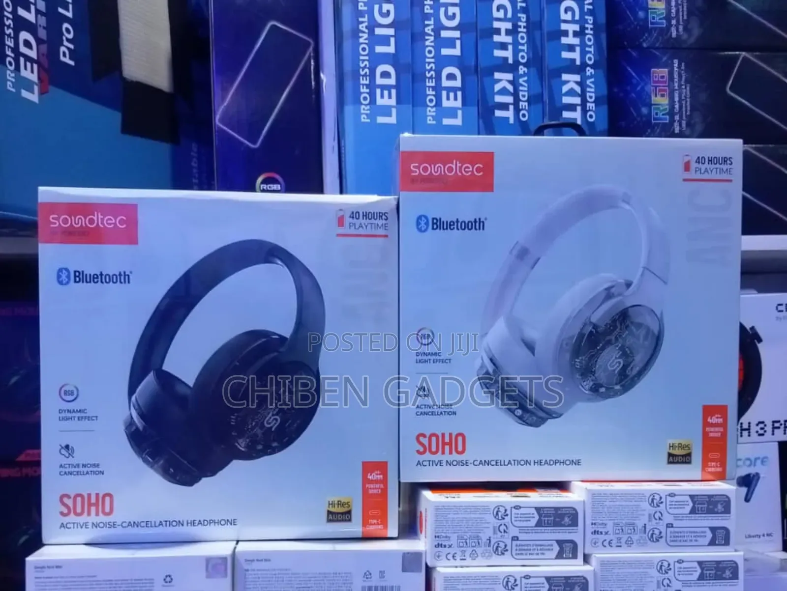 Porodo Soho Active Noise Cancellation Headphones RGB Dynamic Light