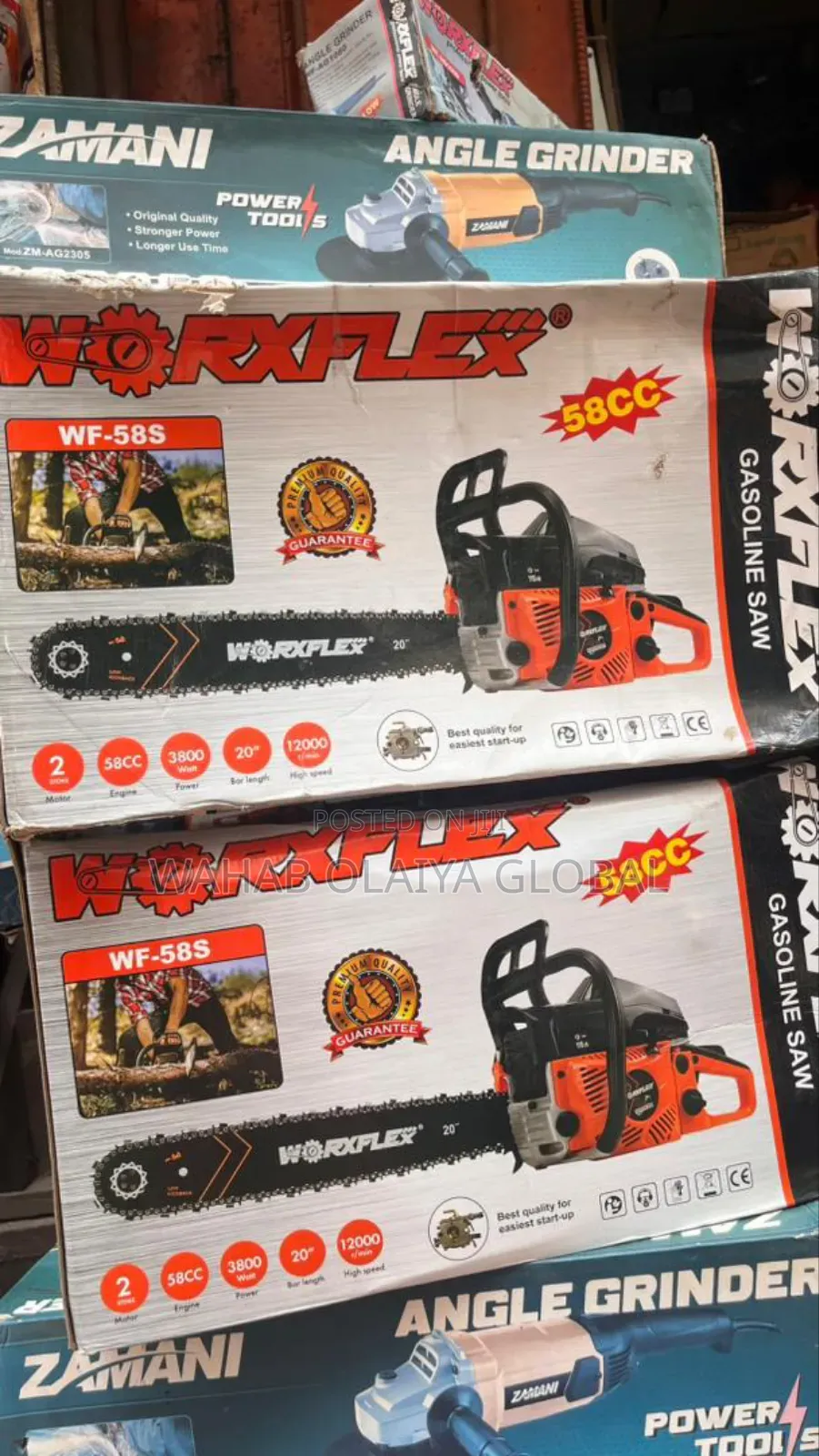 Worxflex Gasoline Chainsaw 58cc – Heavy-Duty Cutting Power