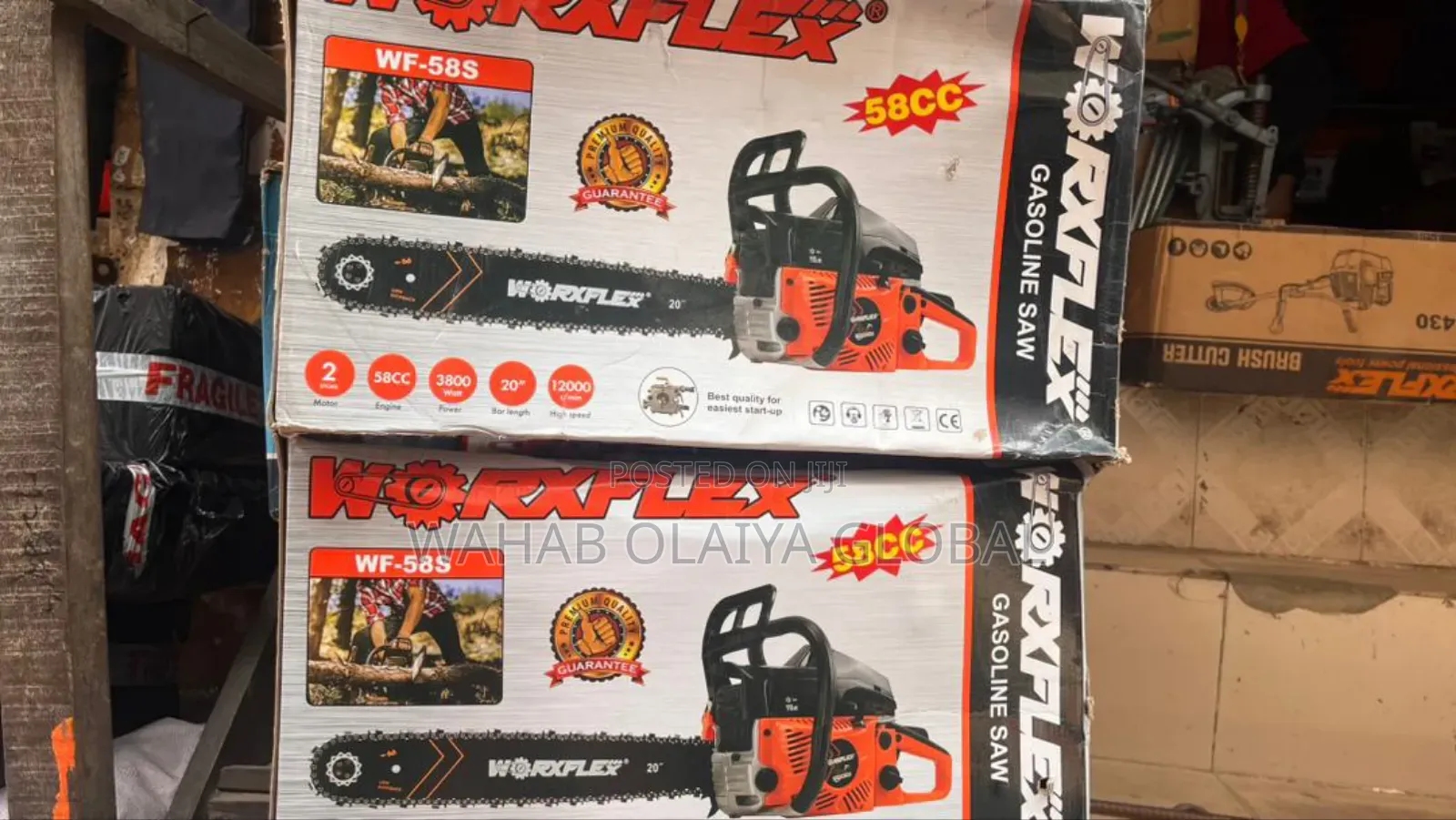 Worxflex Gasoline Chainsaw 58cc – Heavy-Duty Cutting Power