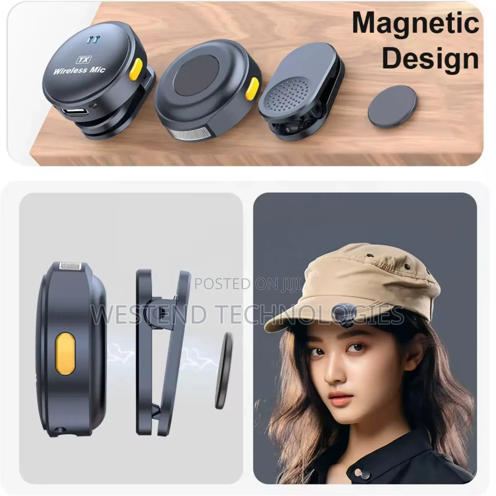 Q8 Button Type Double Magnetic Wireless Microphone With Anc