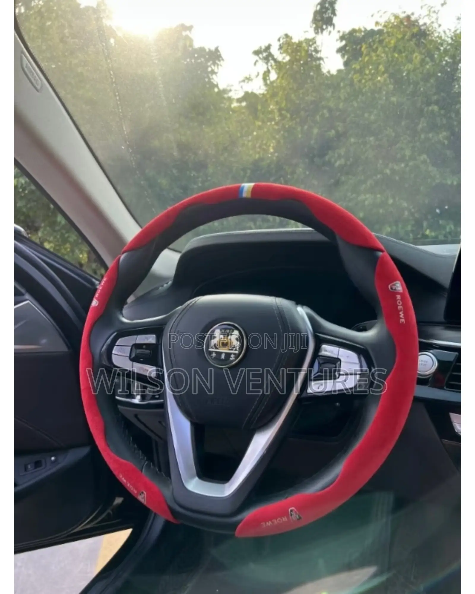 3 In 1 Car Steering Grip Steering Cover Red