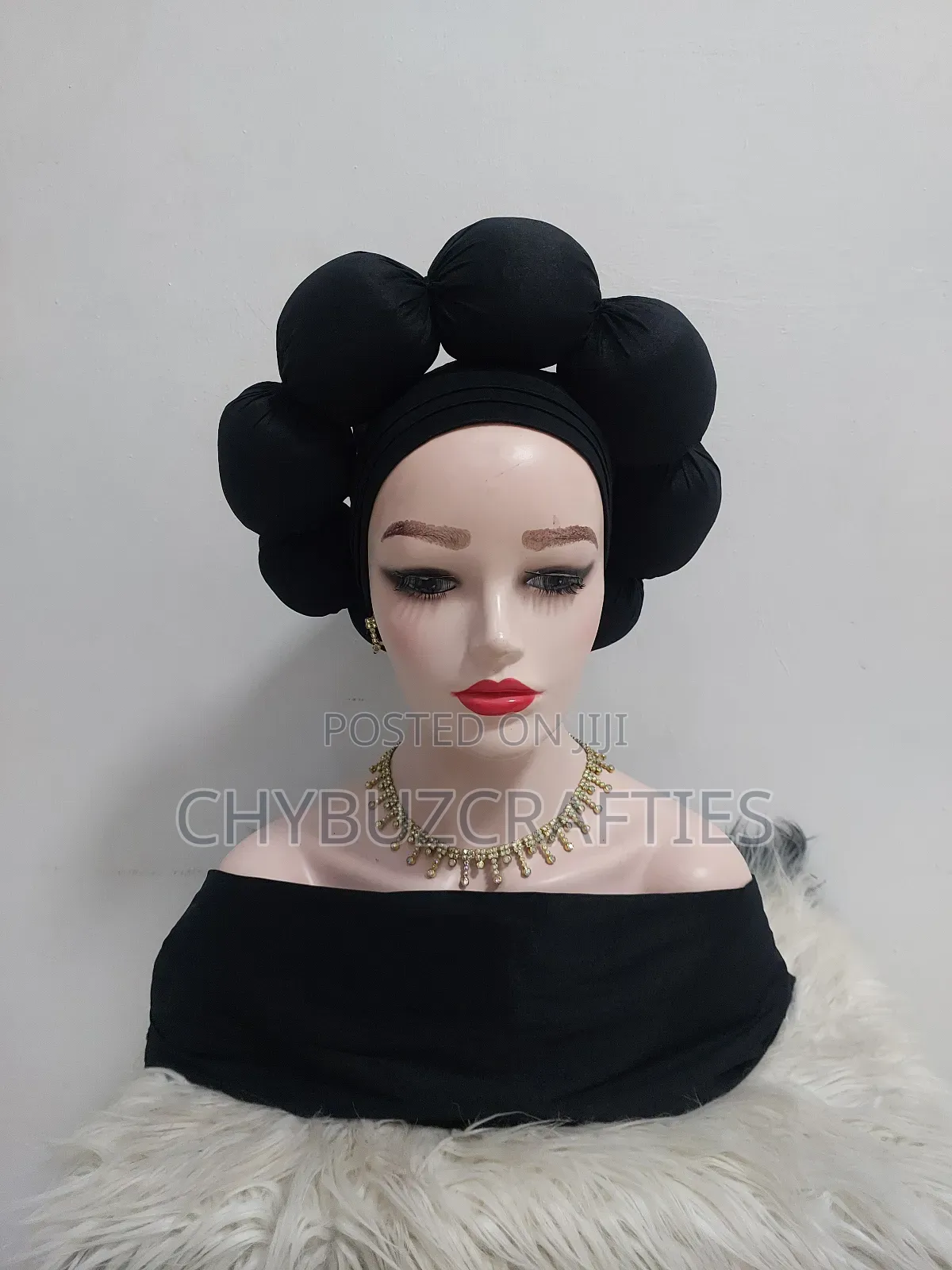 Black Puffy Turban