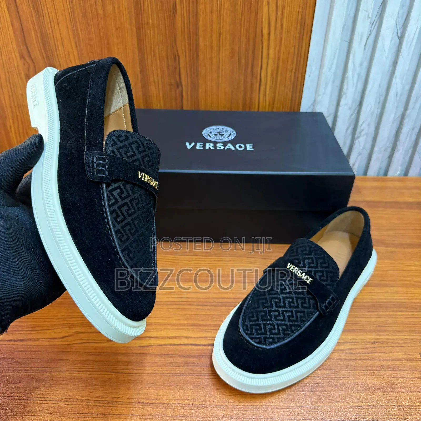 Original Versace Suede Loafers Available in Store