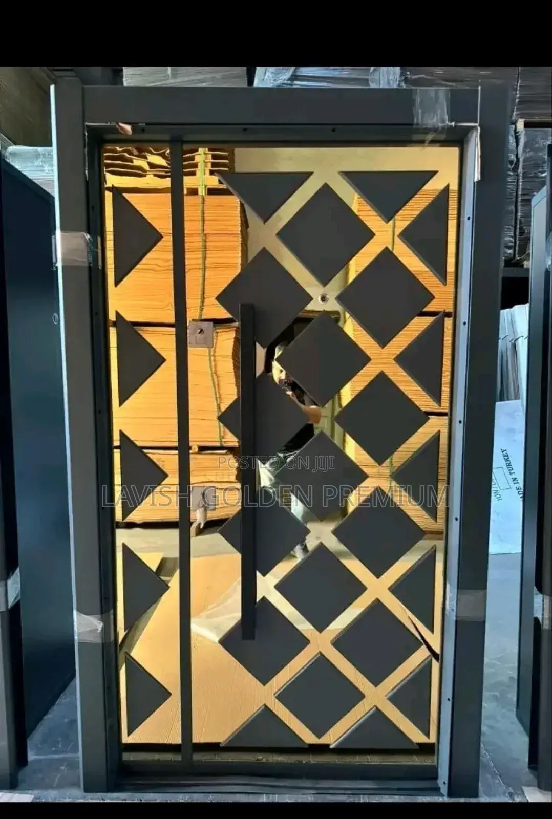 Gold And Black Single 4ft Turkish Luxury Security Door