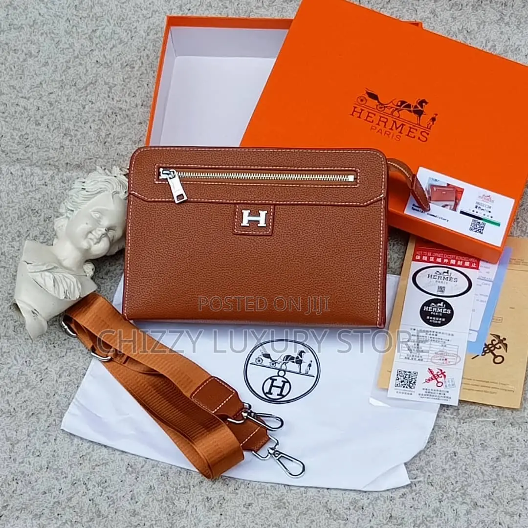 Hermes Quality Luxury Men Genuine Leather Cross Bag