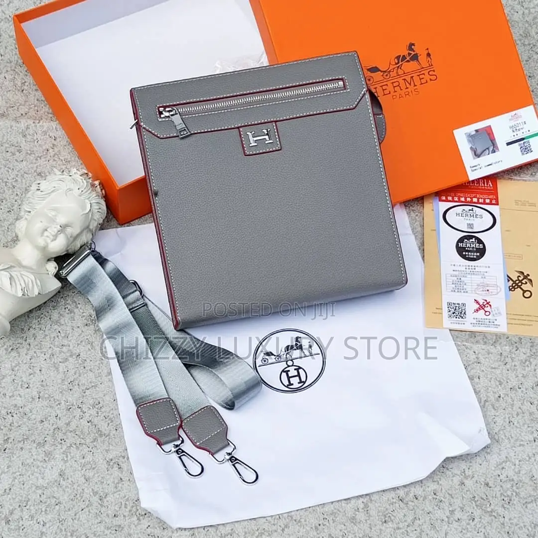 Hermes Quality Luxury Men Genuine Leather Cross Bag