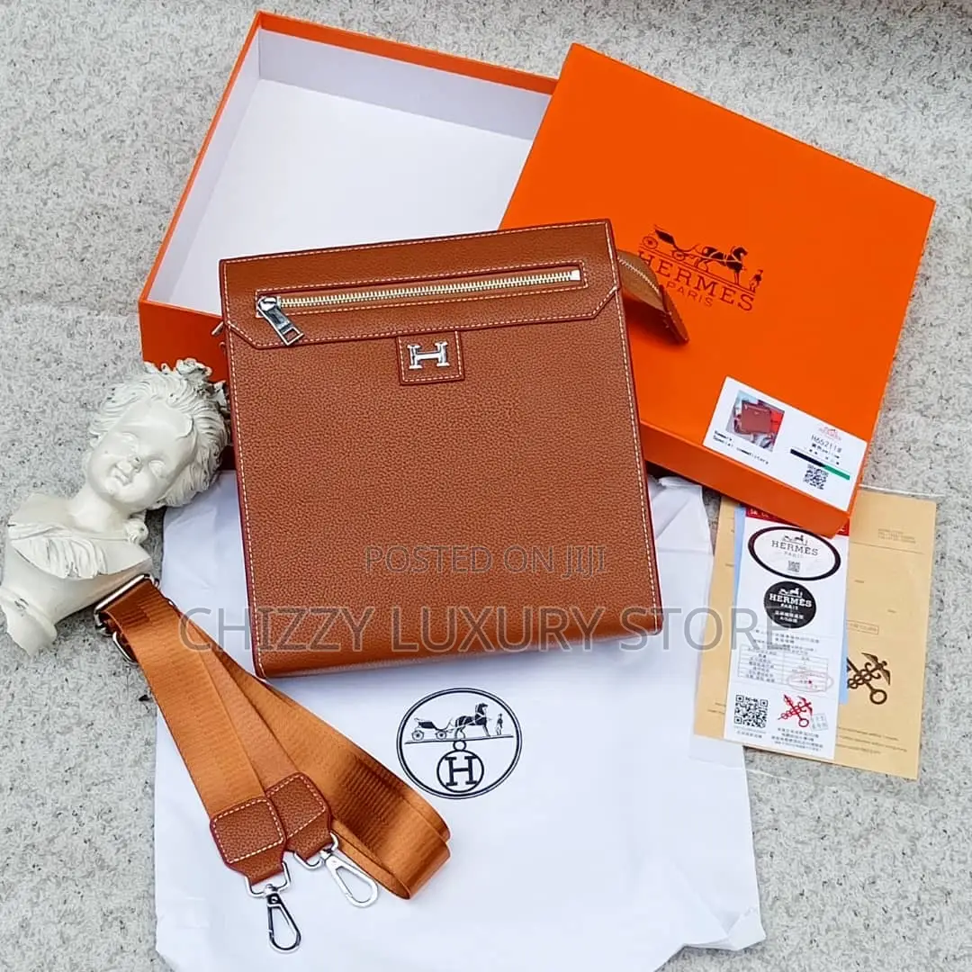 Hermes Quality Luxury Men Genuine Leather Cross Bag