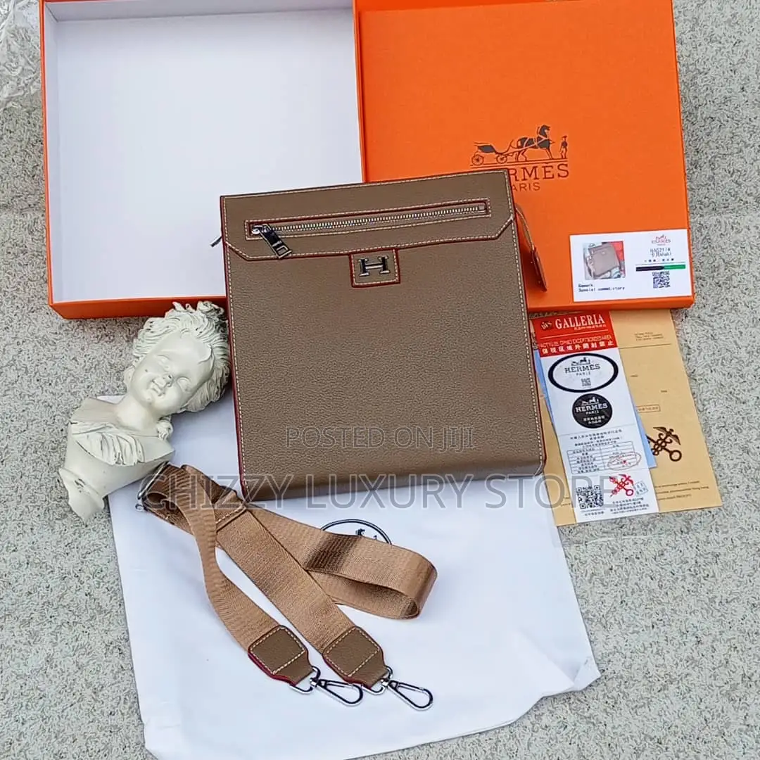 Hermes Quality Luxury Men Genuine Leather Cross Bag