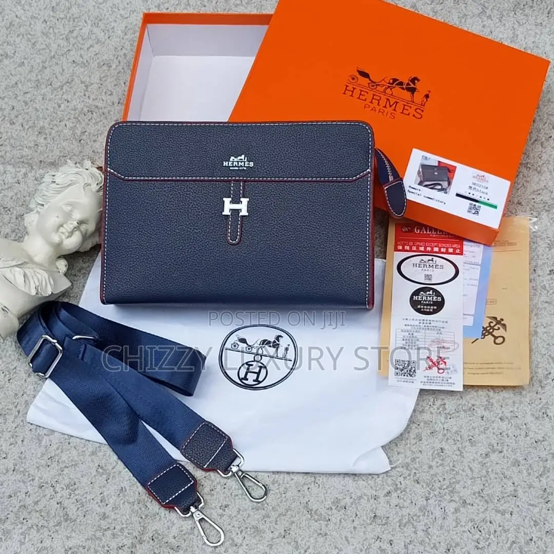 Hermes Quality Luxury Men Genuine Leather Cross Bag