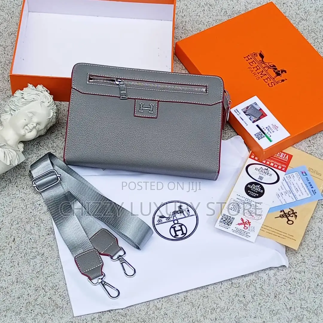 Hermes Quality Luxury Men Genuine Leather Cross Bag