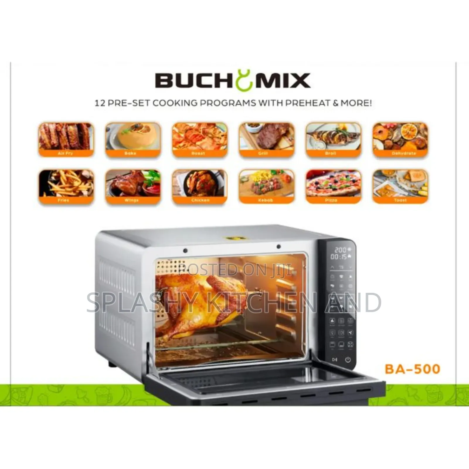 Buchymix 24l Dehydrator & Air Fryer Oven With 3d Heating Elements