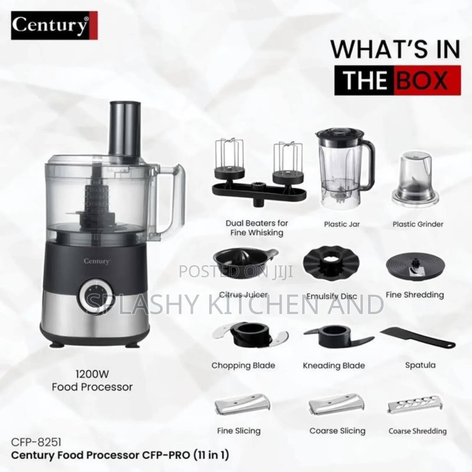 Century 11 In 1 Food Processor Cfp-8251-a 1200w