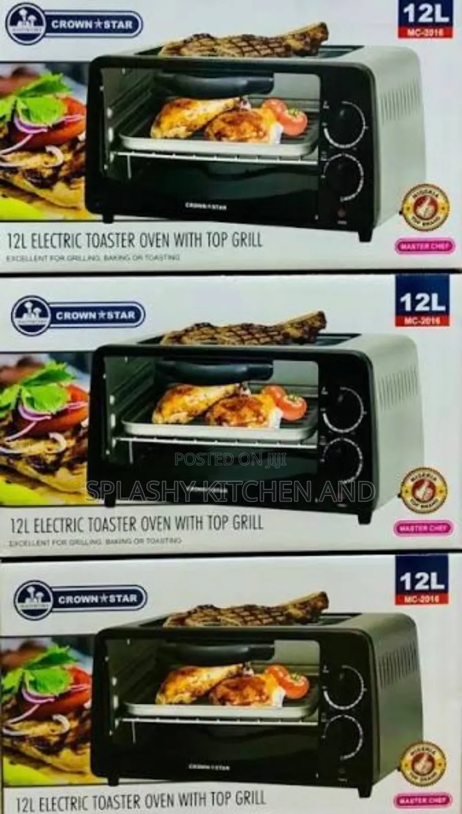 Crown Star 12 Liters Electric Oven With Top Grill Function