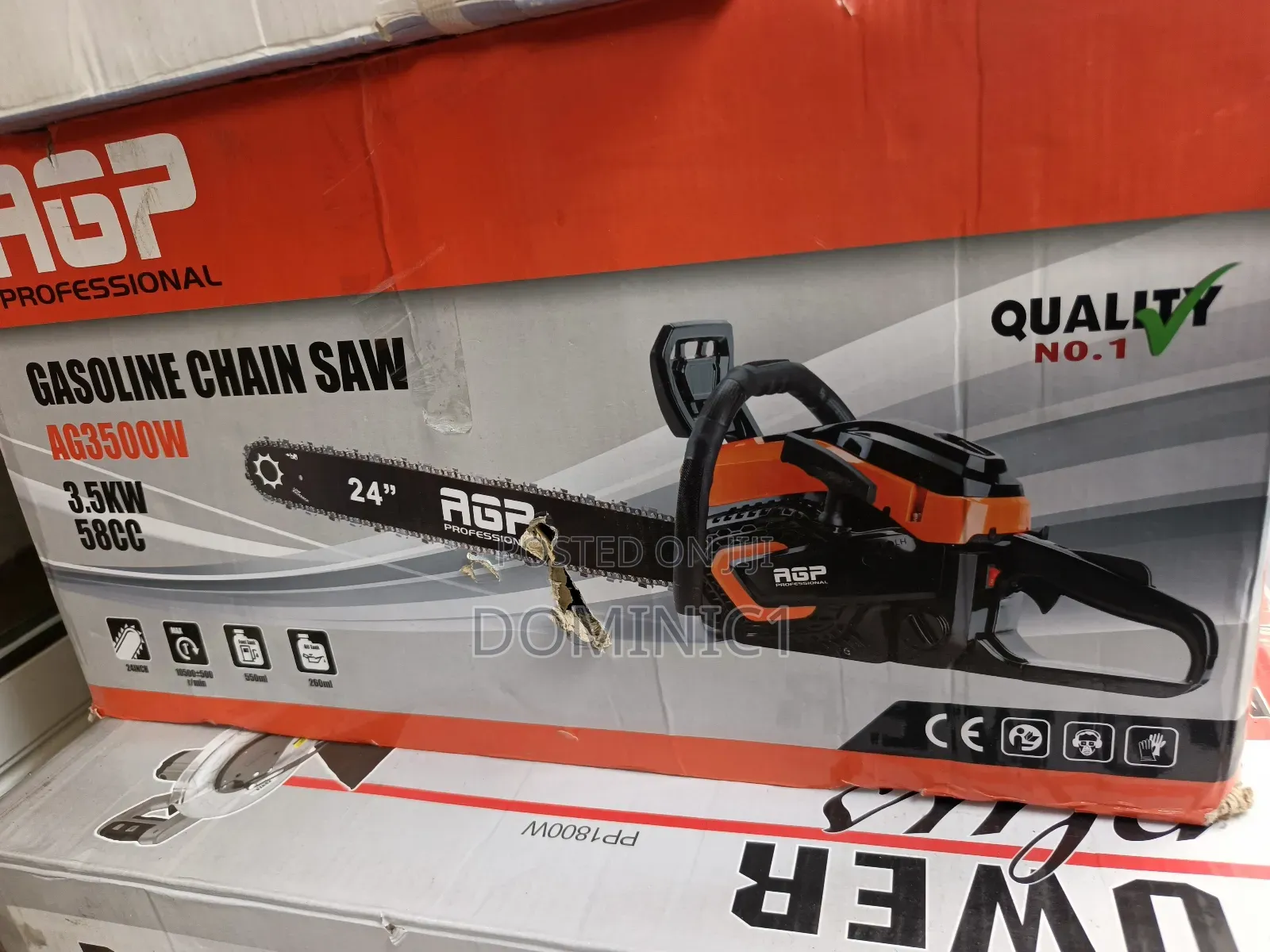 Agp Professional Gasoline Chain Saw, Model Ag3500w