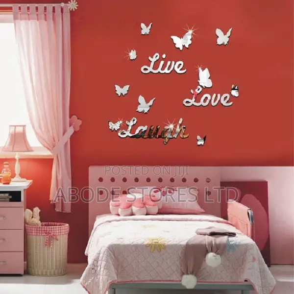60x60cm Live Love Laugh Decal Wall Sticker - Silver