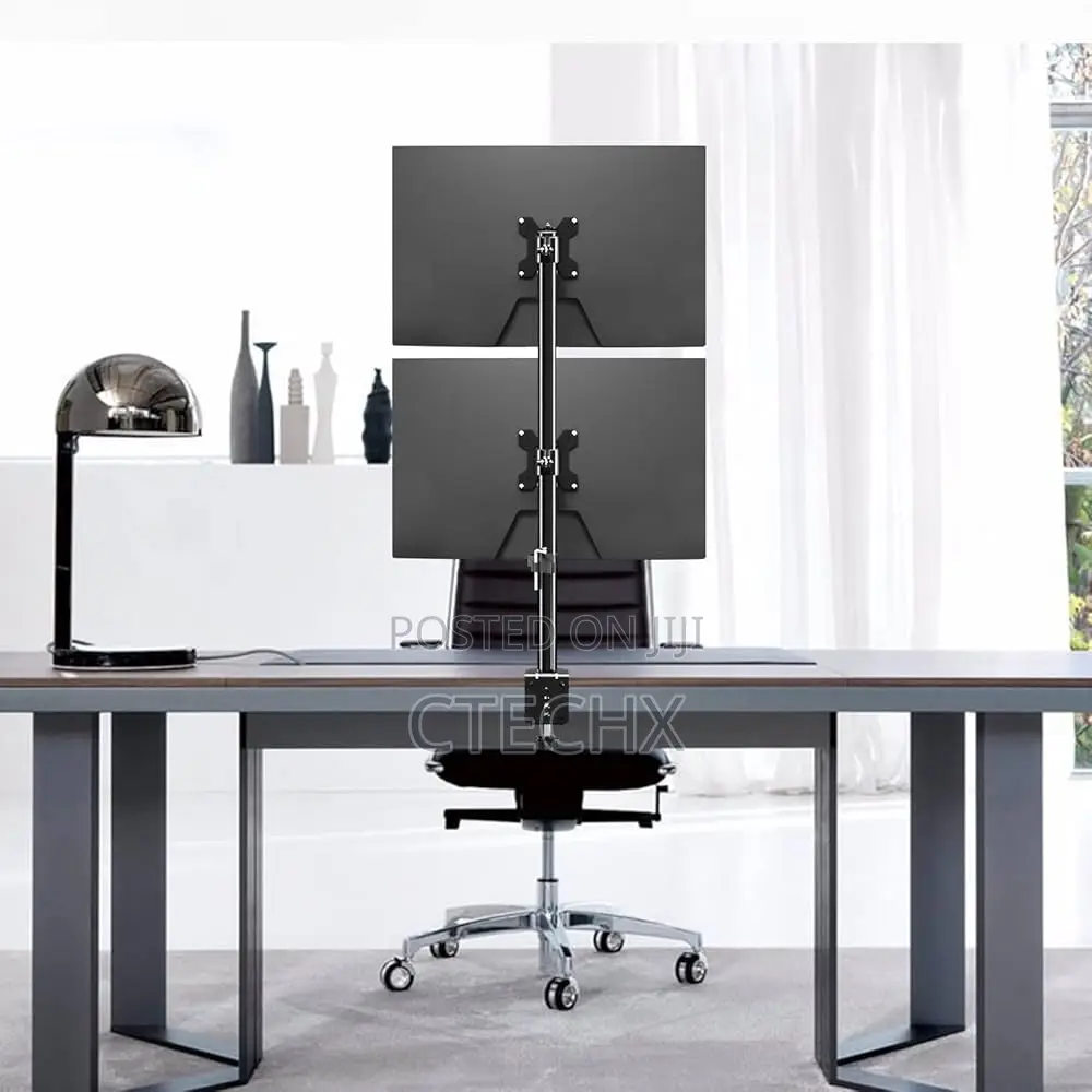 Dual Monitor Stand for 13-34 Inch LCD/Led Screens. 80cm Pole Height
