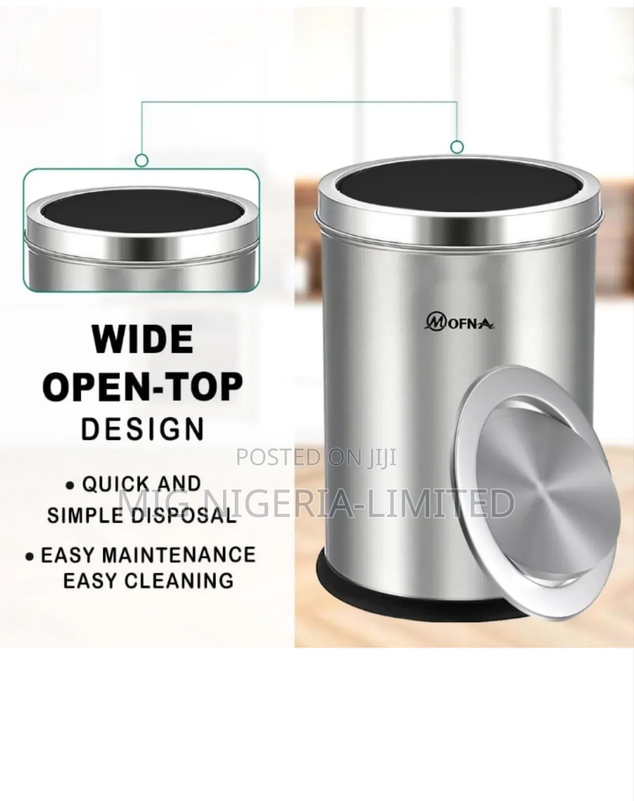 Stainless Steel Swing Lid Dustbin Garbage Bin,Trash Can With Removable