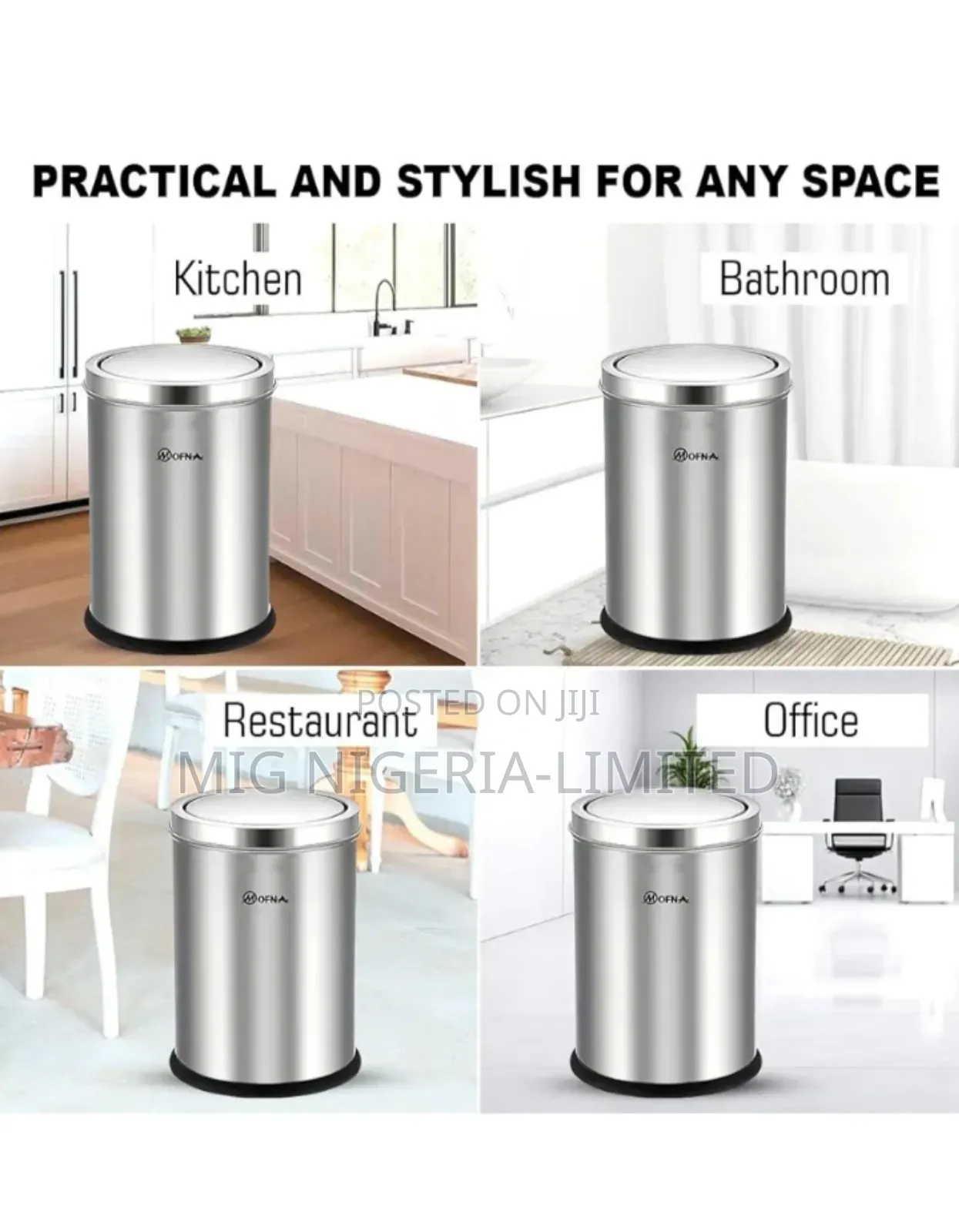 Stainless Steel Swing Lid Dustbin Garbage Bin,Trash Can With Removable