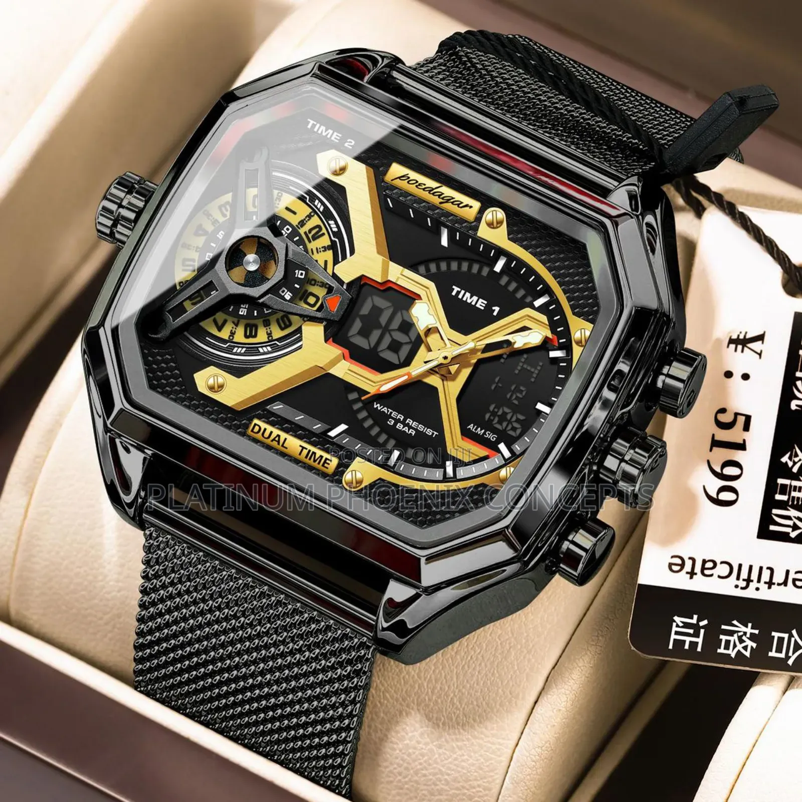 Poedagar Wristwatch Full Boxed With a Bag