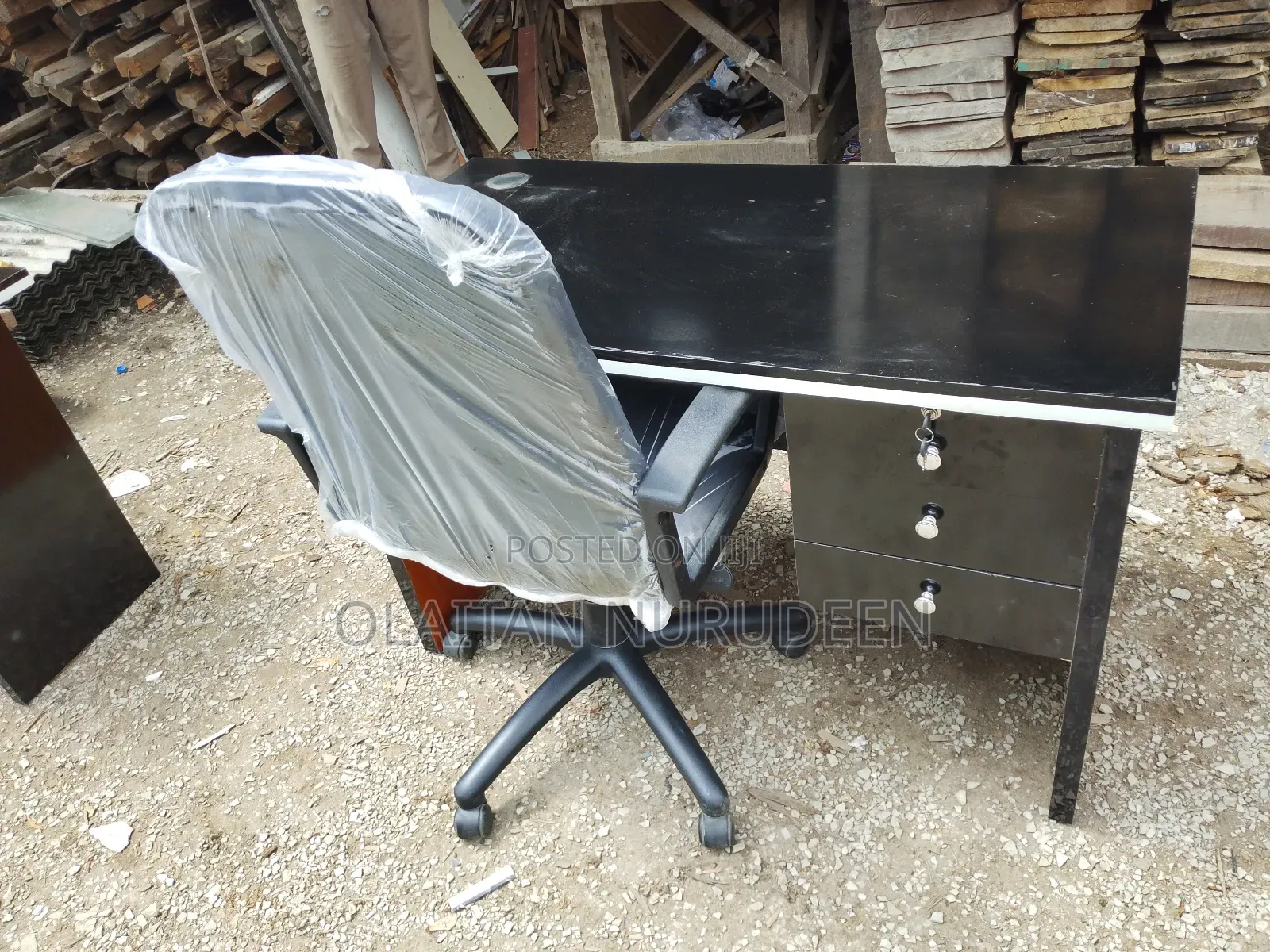 Office Table and Rolling Chair