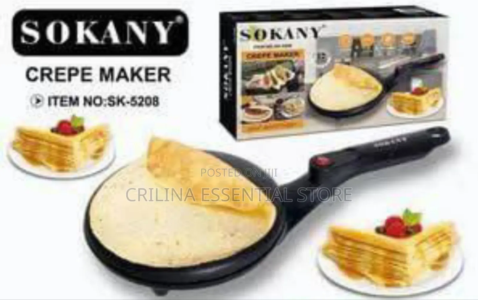 Sokany Electric Non Stick Pancake Crepe Griddle Baking Machine