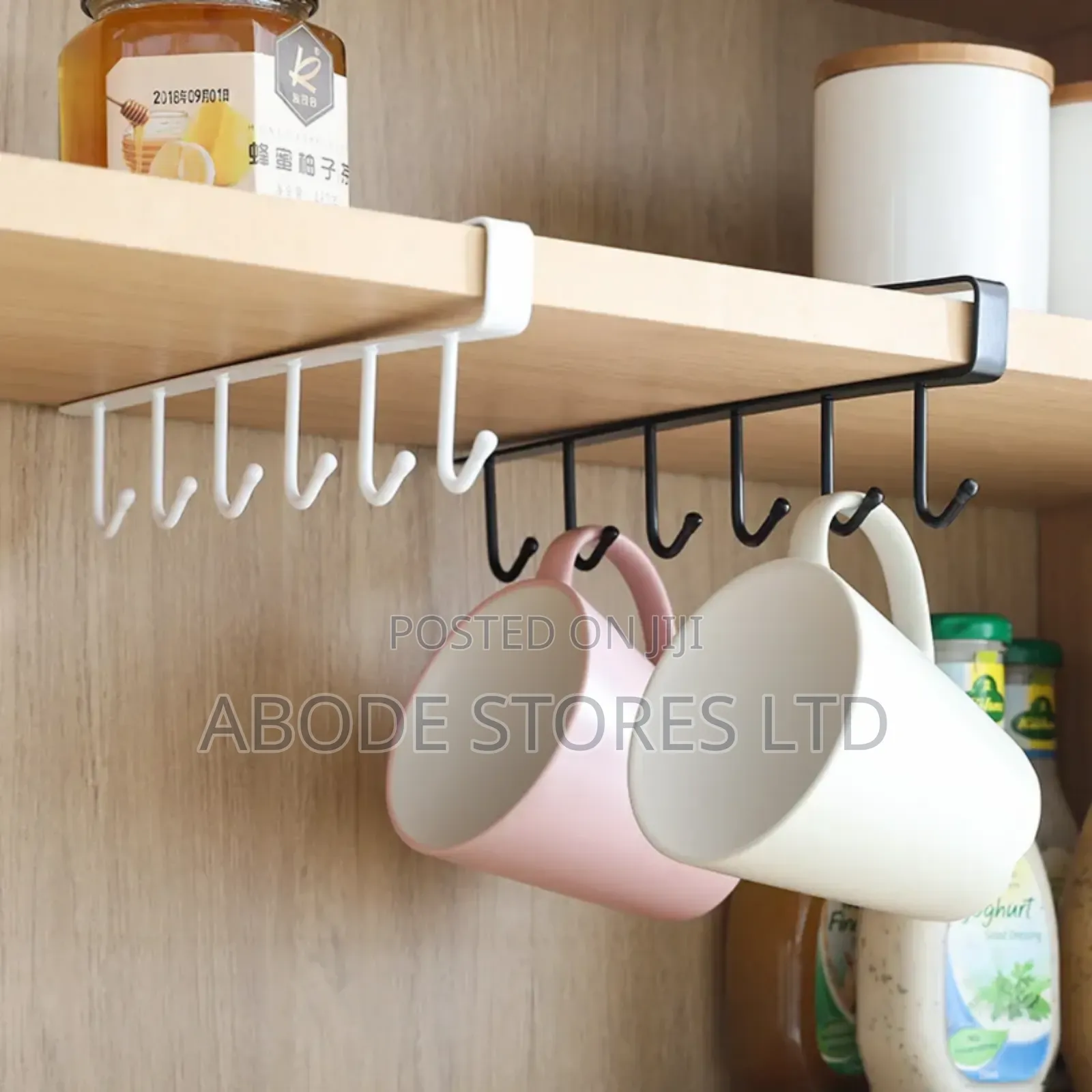 Metal 6 Hook Under Shelf Cabinet Rack for Cup