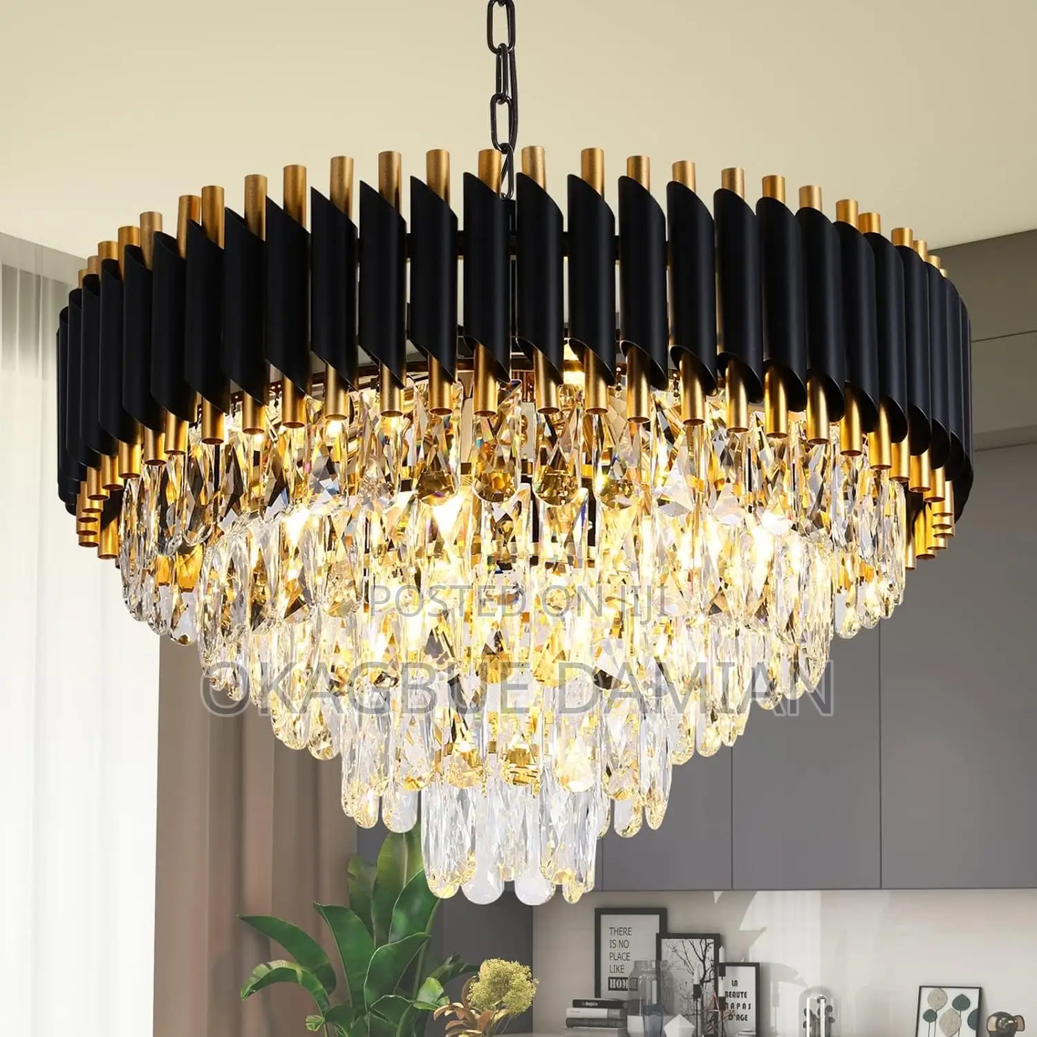 Classic Glass With Crystal Chandeliers 500mm