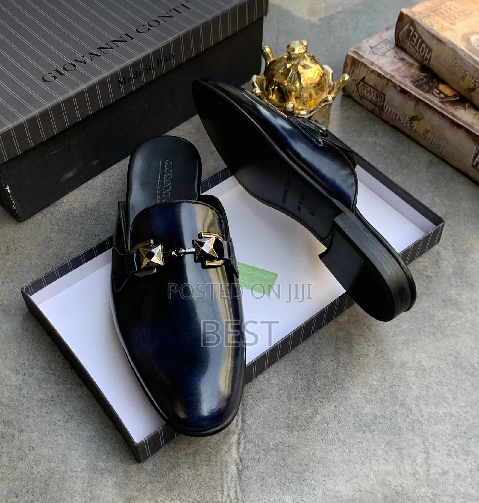 Giovanni Continue Men’S Italian Luxury Pure Leather Half Shoe