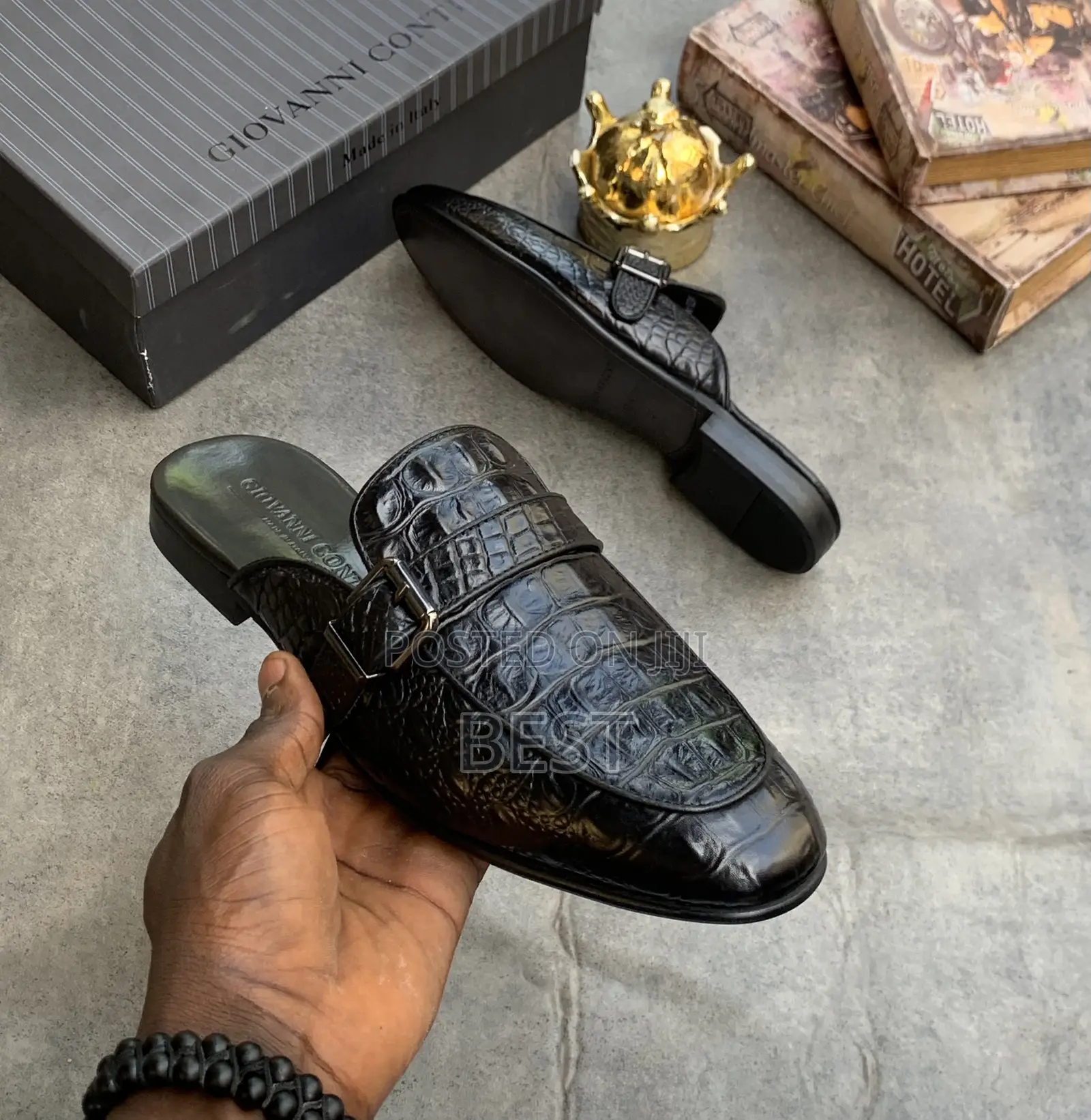High Quality Luxury Italian Leather Half Shoe, Giovanni Conti Collect.