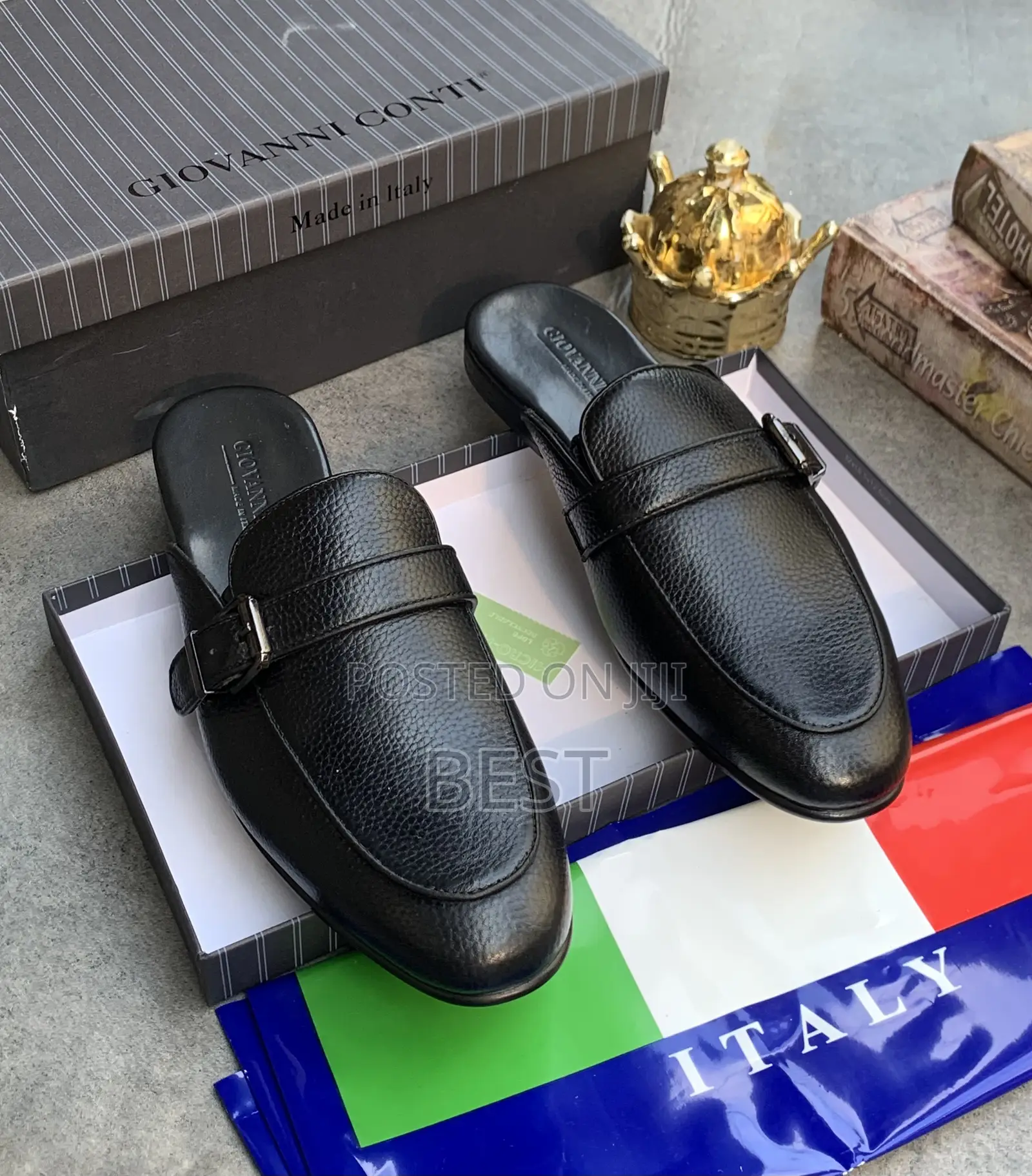 High Quality Luxury Italian Leather Half Shoe, Giovanni Conti Collect.