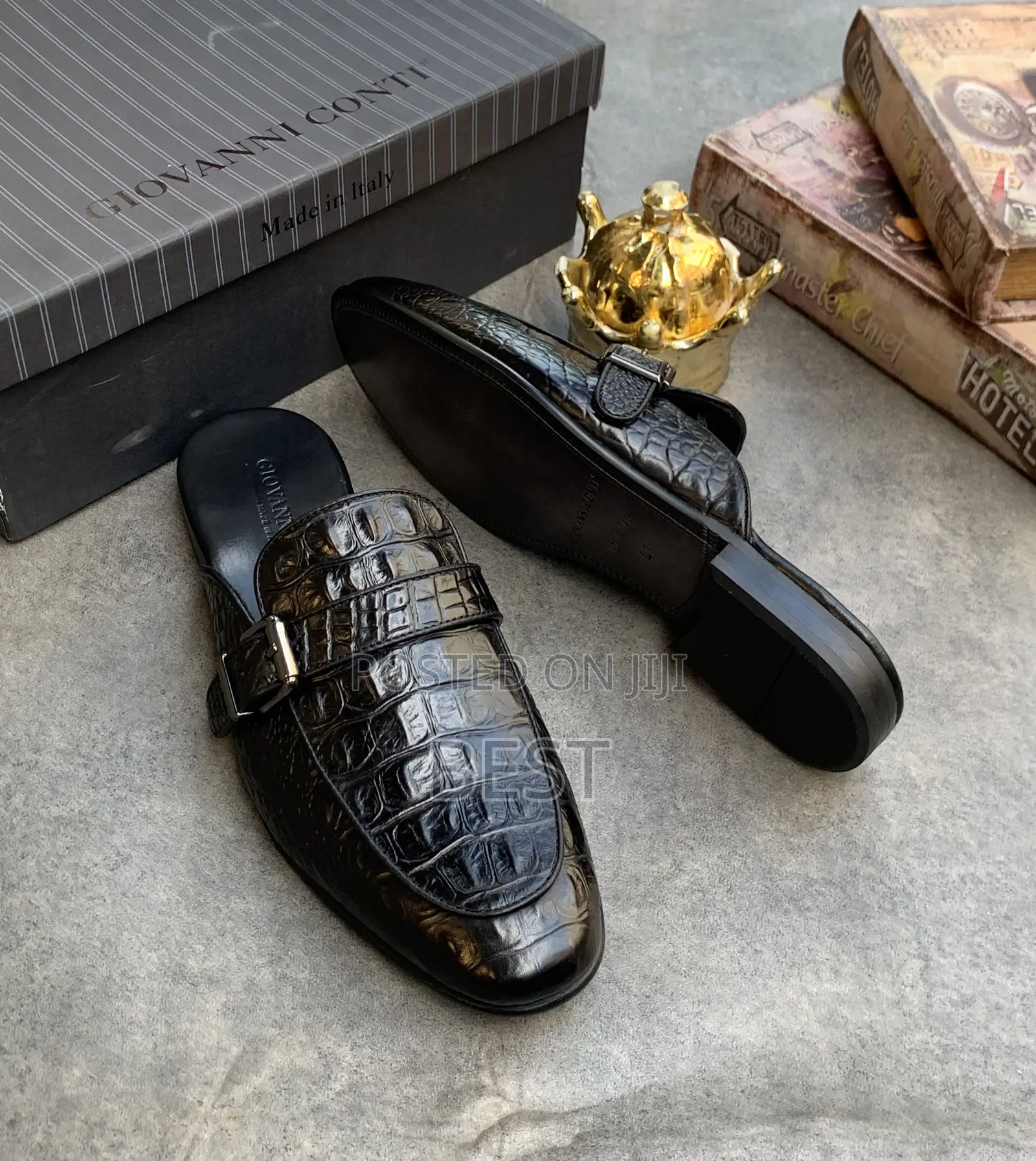 High Quality Luxury Italian Leather Half Shoe, Giovanni Conti Collect.
