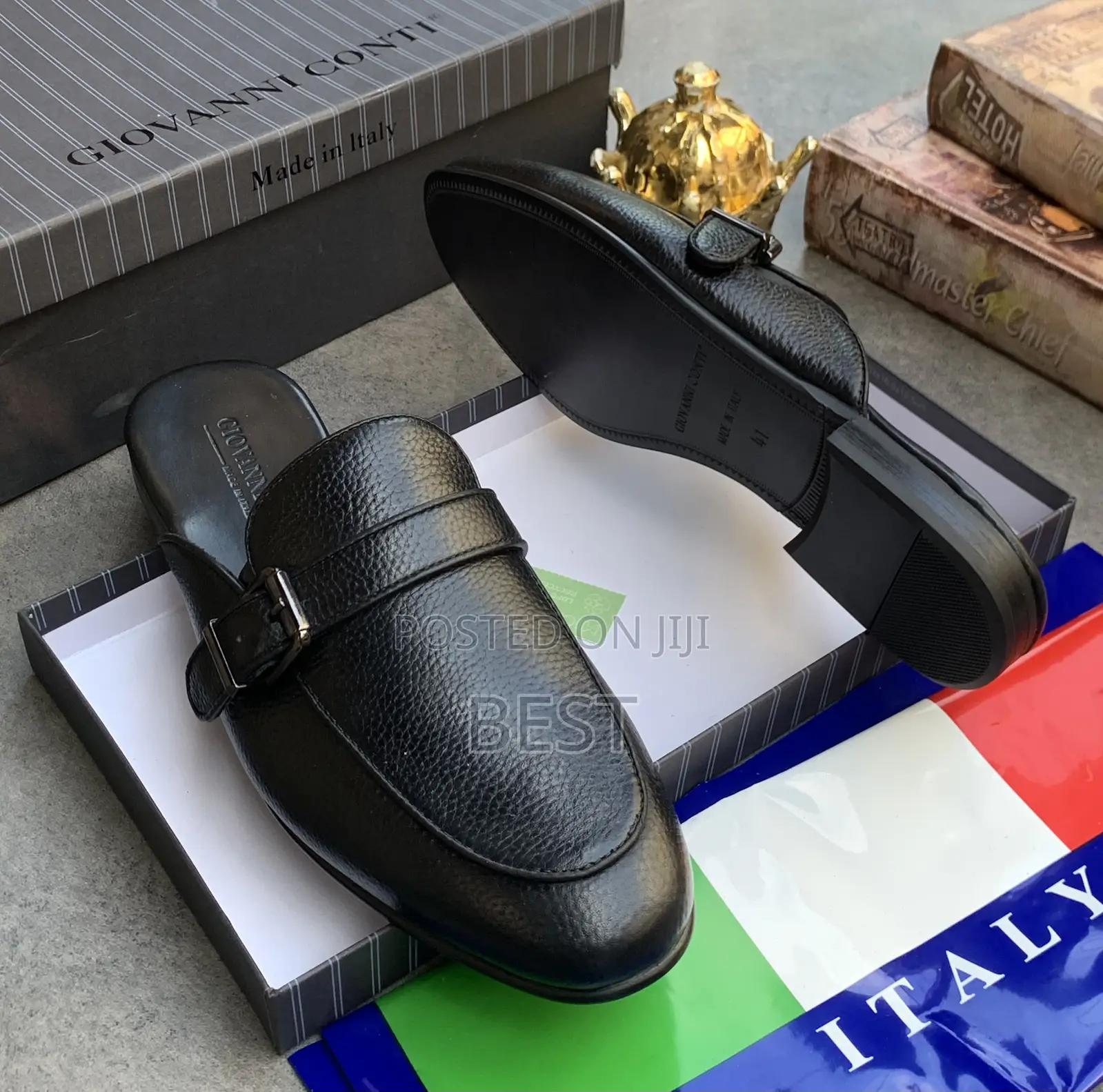 High Quality Luxury Italian Leather Half Shoe, Giovanni Conti Collect.