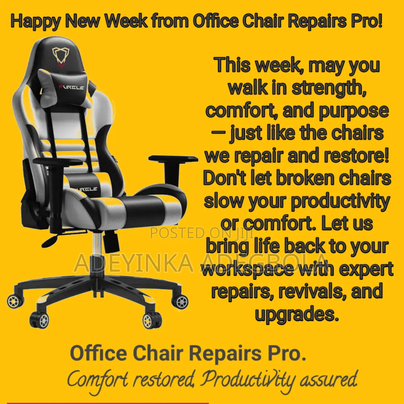 Office Gaming Chair Repair – We Come to You Anywhere in Lagos!