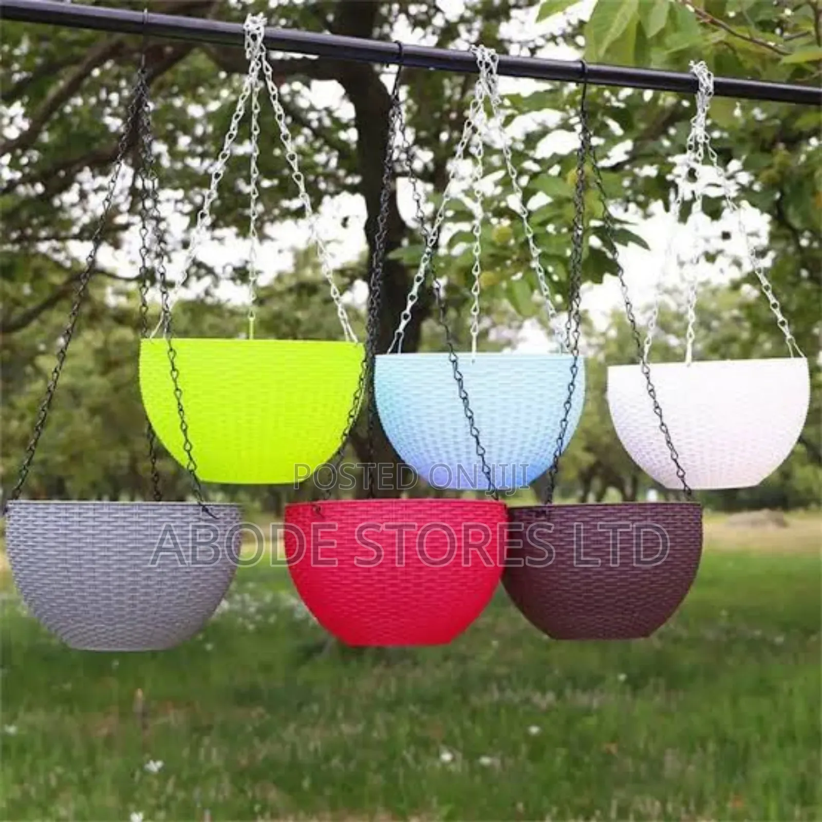 Colorful Hanging Plastic Flower Pots