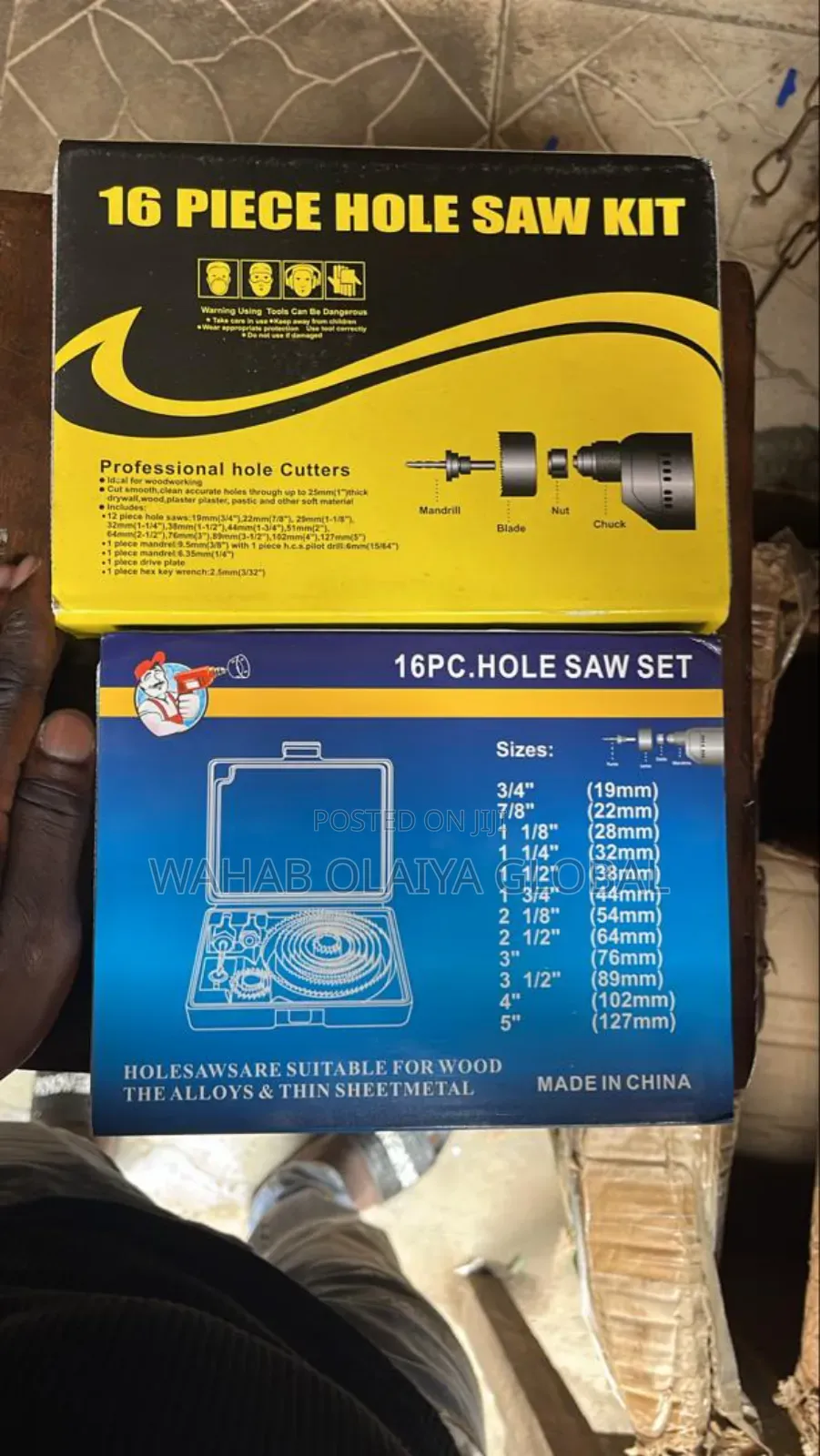 16pcs Hole Saw Set 19–127mm – Durable Multi-Size Cutting Kit