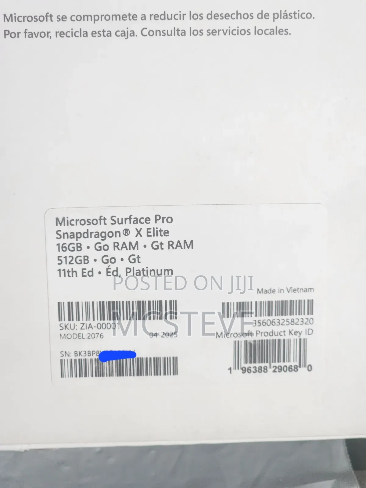 New Laptop Microsoft Surface Pro Copilot+ PC 12 16GB SSD 512GB