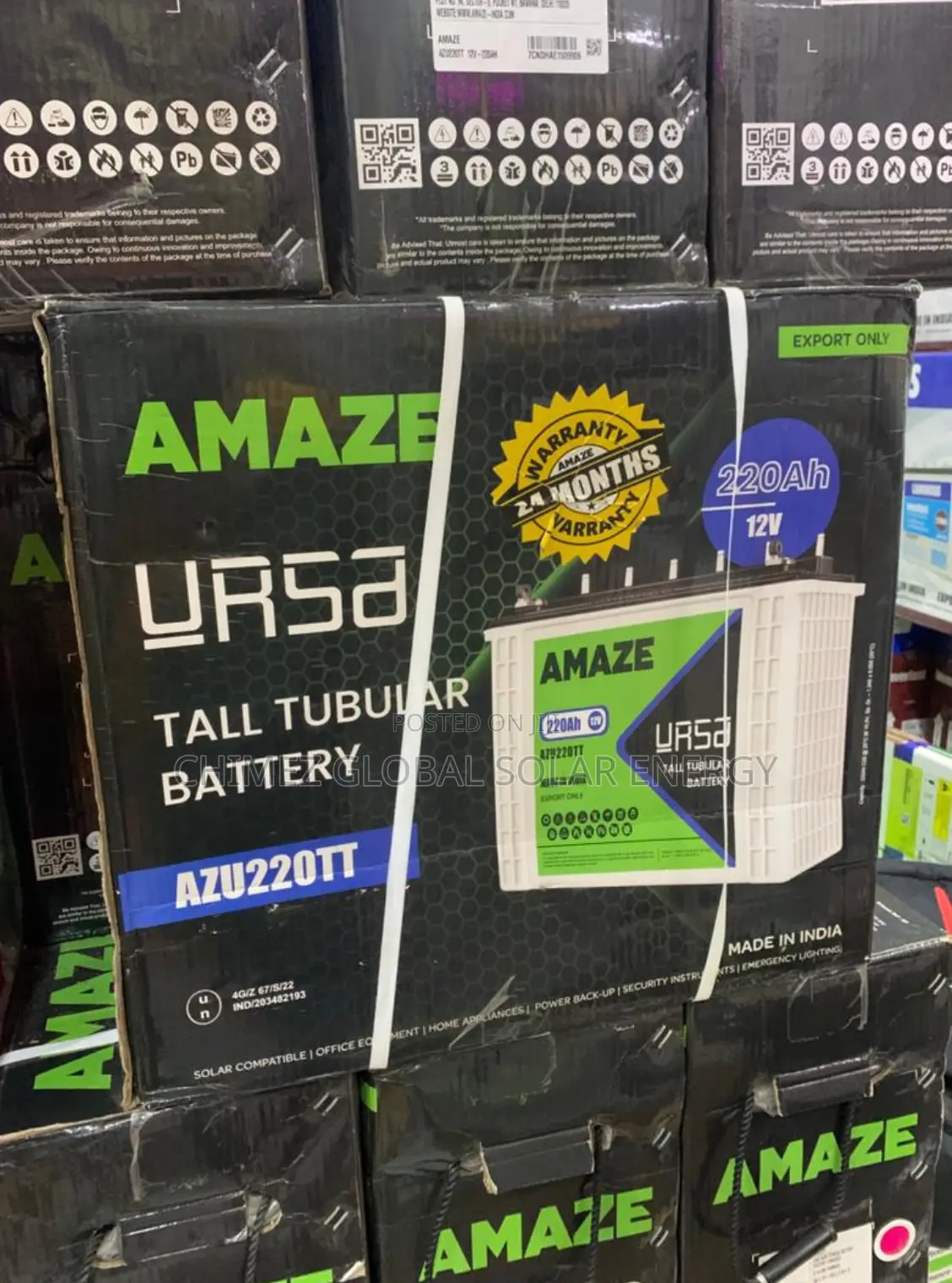 Amaze 220ah Tubular Battery