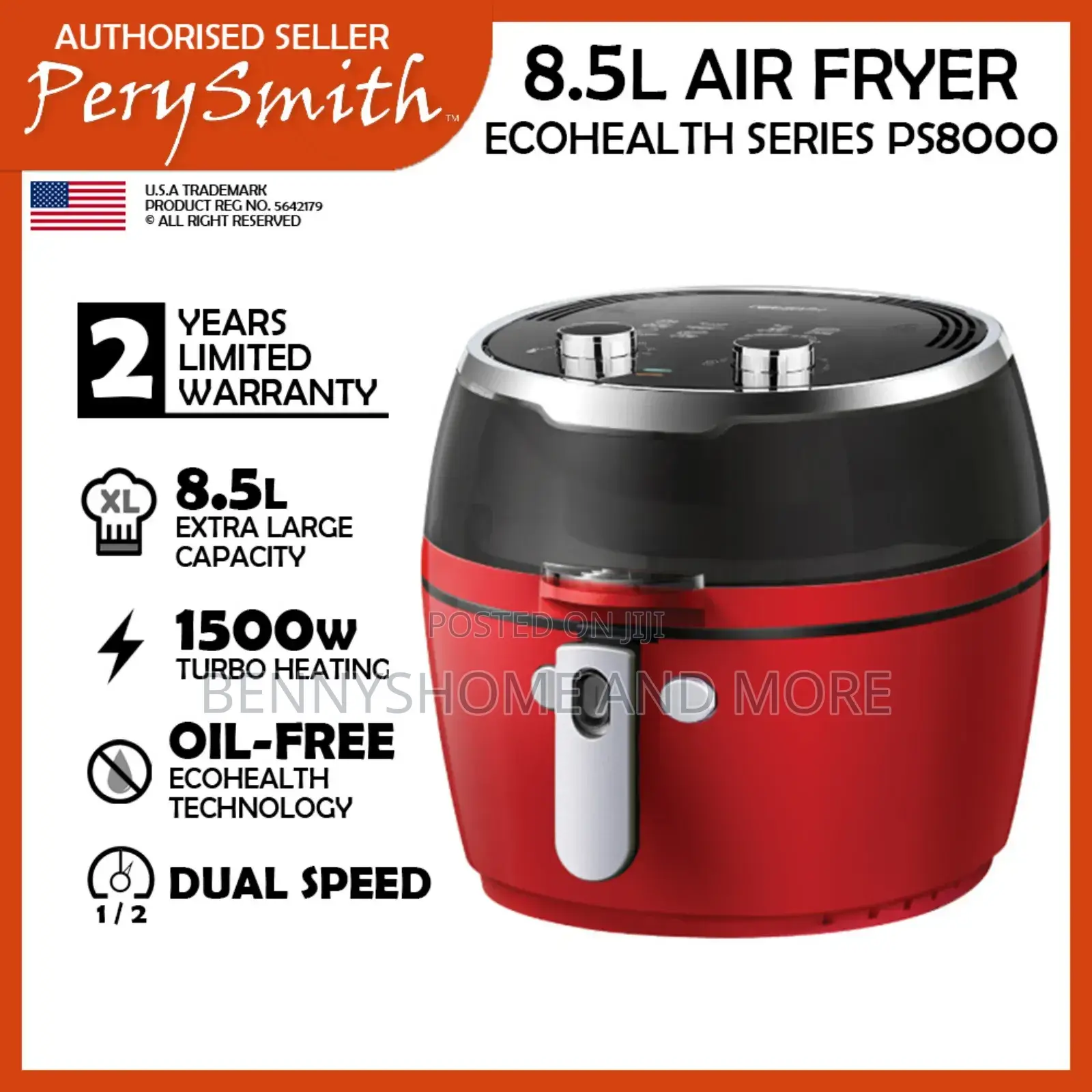 Perysmith 8.5l Dual Speed Air Fryer