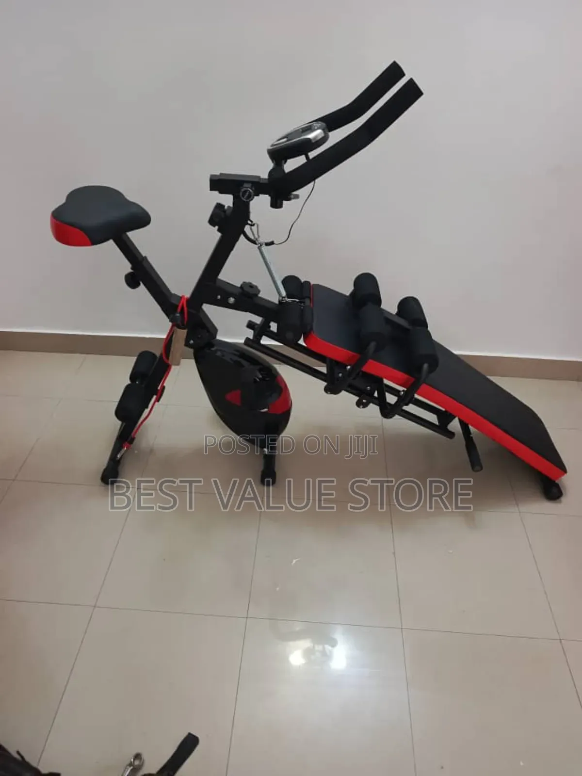 Upright Exercise Air Bike With Situp Bench