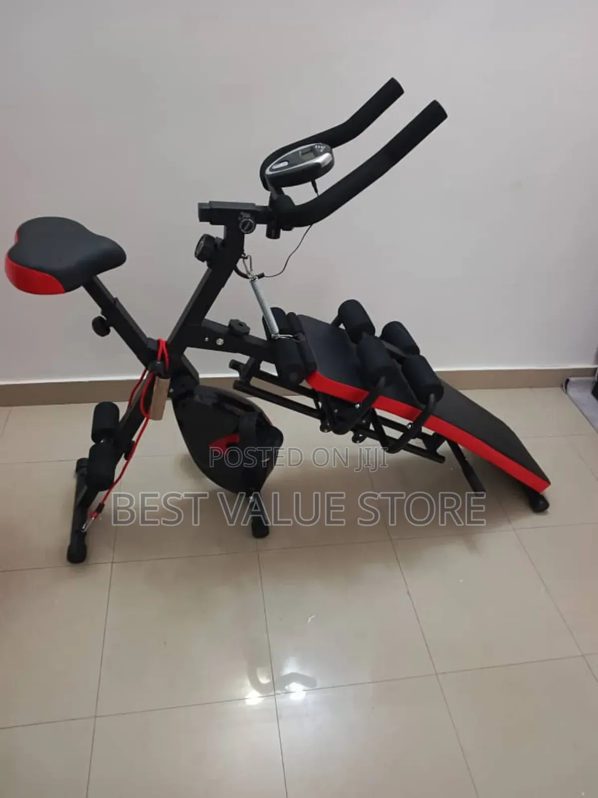 Upright Exercise Air Bike With Situp Bench