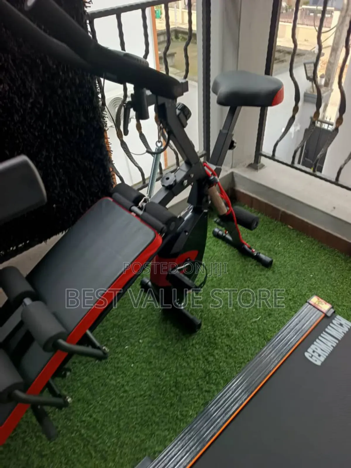 Upright Exercise Air Bike With Situp Bench