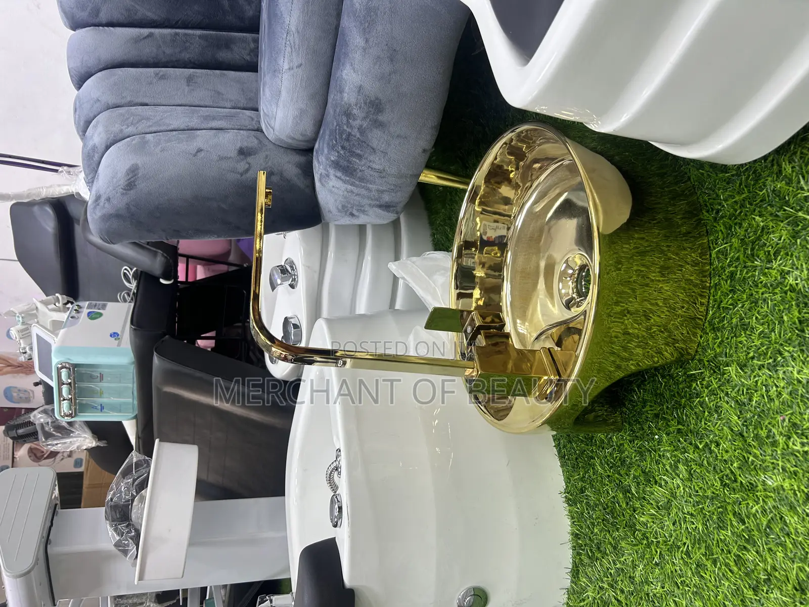 Golden Pedicure Set With Executive Chair