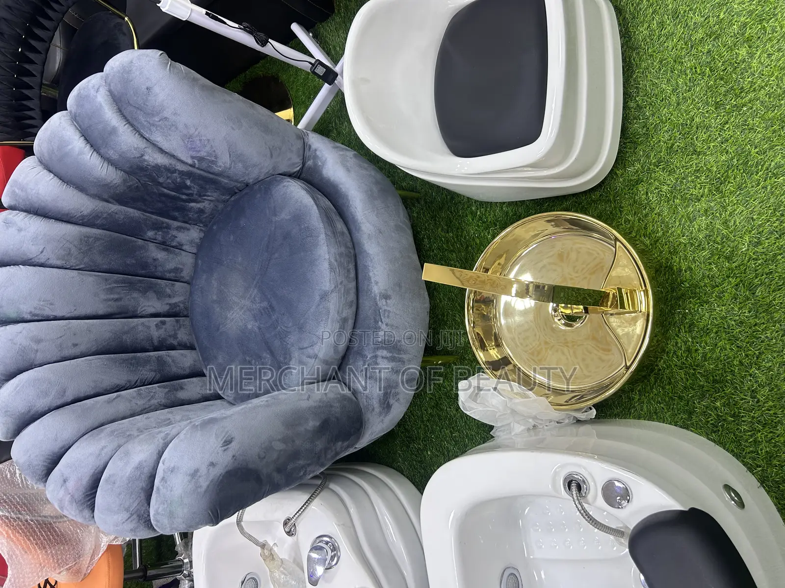 Golden Pedicure Set With Executive Chair