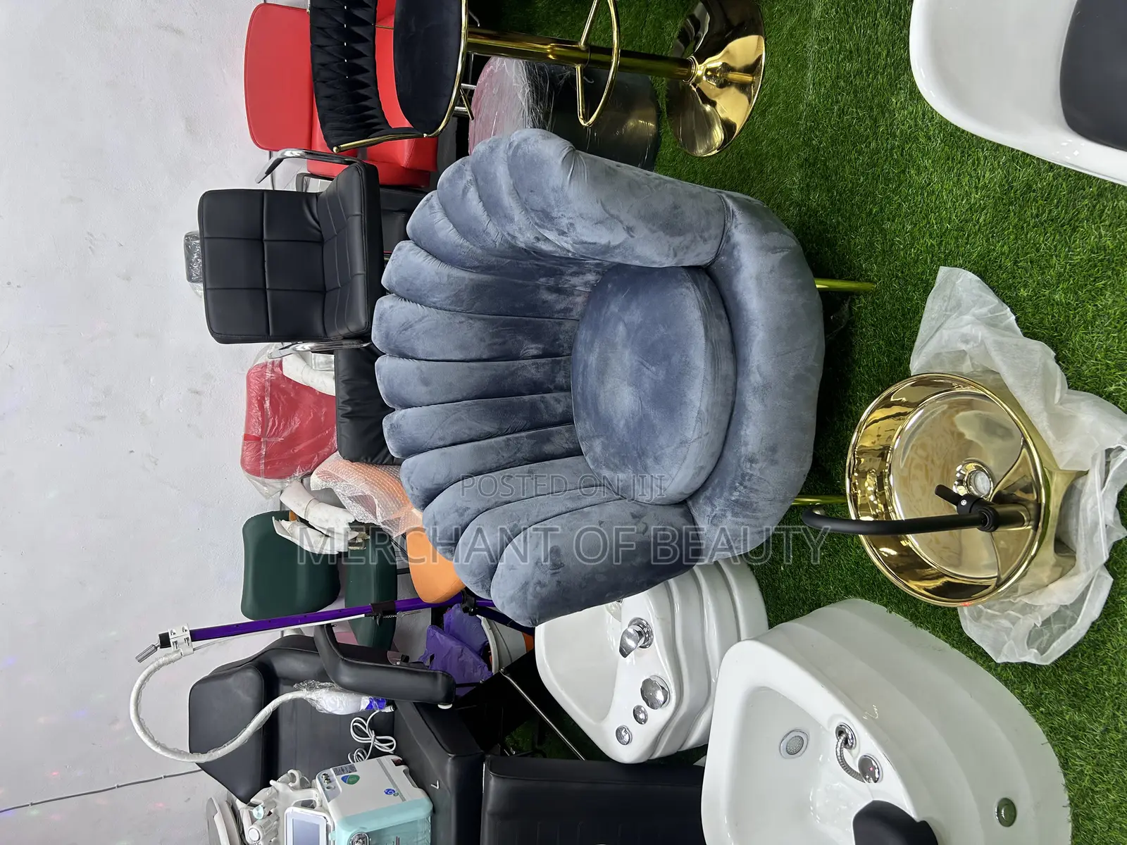 Golden Pedicure Set With Executive Chair